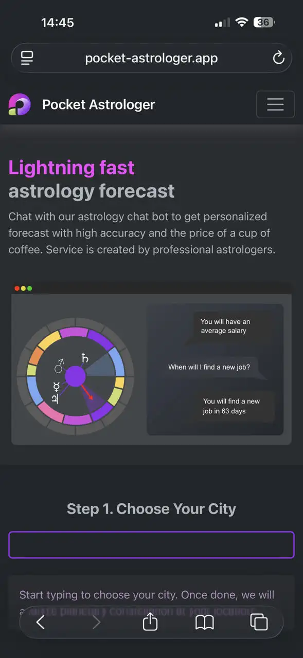 astrology app screenshot 1